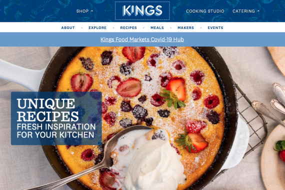 Recipes Page of Kings Website
