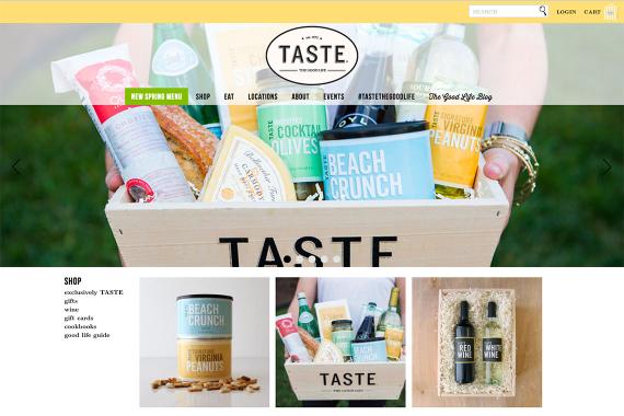 Screen Shot of Taste Website